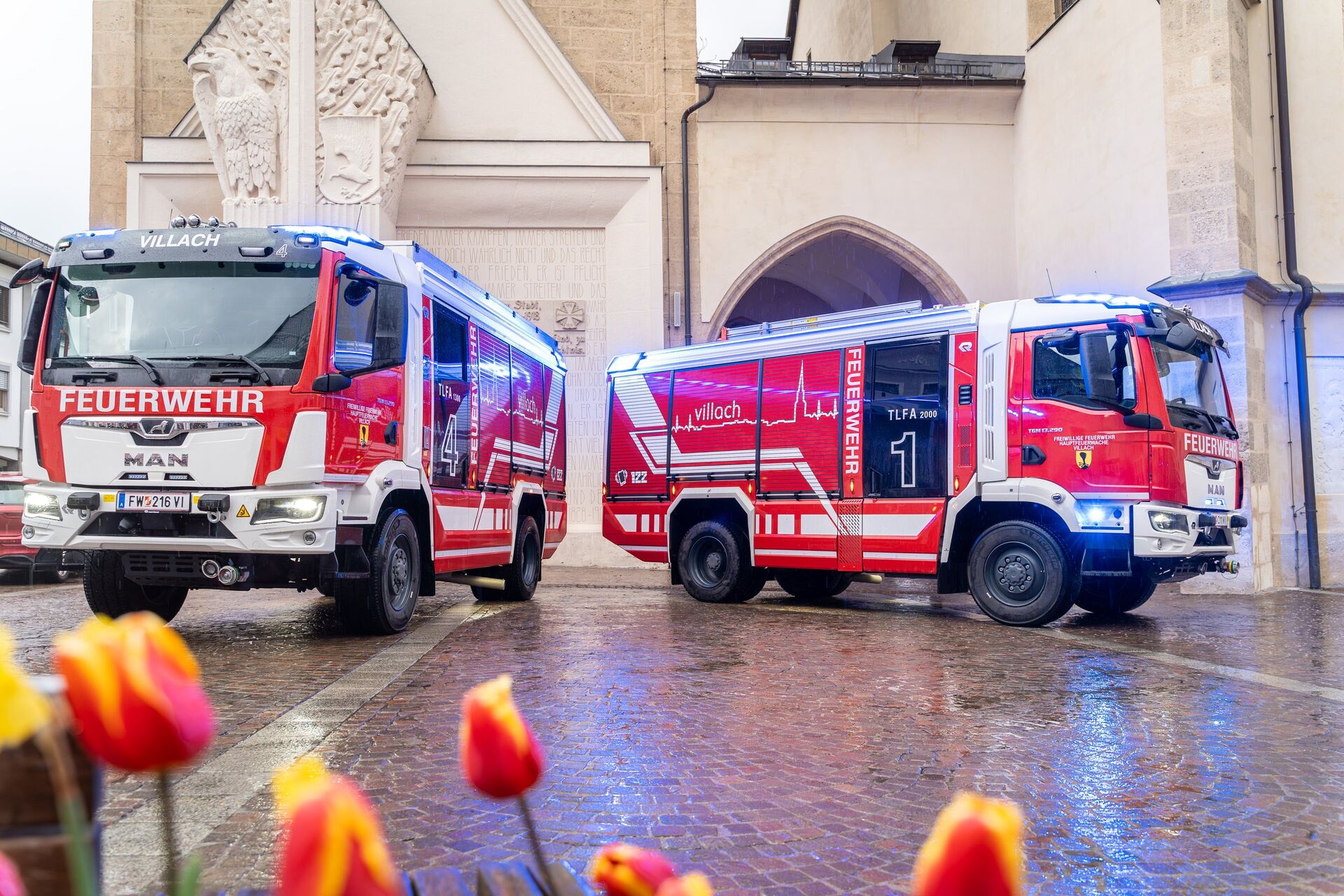 Einsatzkräfte der Hauptfeuerwache Villach im Dienst