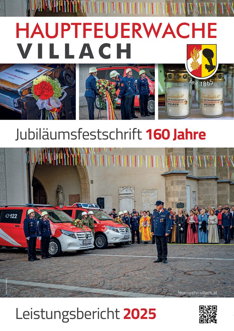 Titelseite der Festschrift 160 Jahre Hauptfeuerwache Villach
